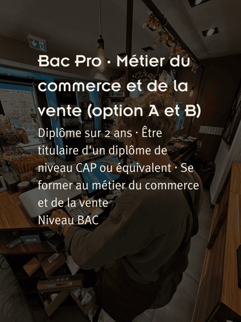Bac Pro · Métier du commerce et de la vente (option A et B)