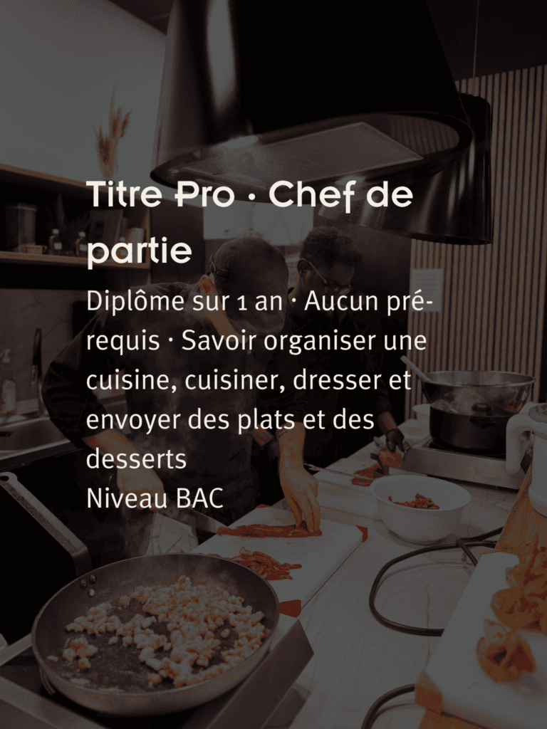 Titre Pro · Chef de partie