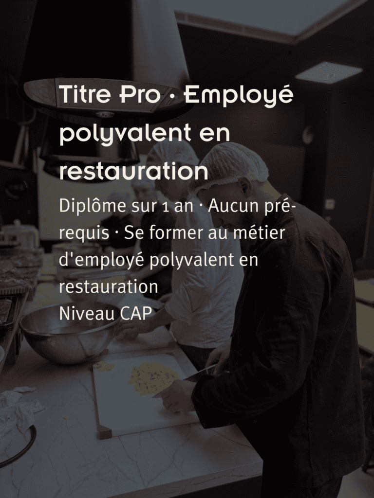 Titre Pro · Employé polyvalent en restauration