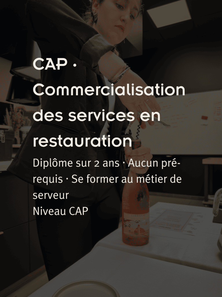 CAP · Commercialisation des services en restauration